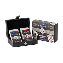 Grimaud EXPERT - COFFRET BRIDGE FAÇON CUIR NOIR (2 JEUX DE 54 CARTES) - 10012539