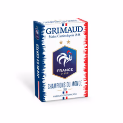 Grimaud – Gioco FFF campioni del mondo – 54 carte, 130008448, Blu Bianco Rosso