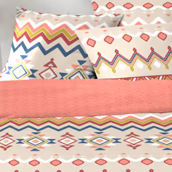 Housse de couette 220x240 cm + 2 taies d'oreiller 63x63 cm Coton 51 fils Amarok