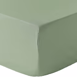 Drap housse 140x190 + 30 cm 100% Percale de Coton 80 fils Sauge
