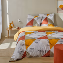 Housse de couette 220x240 cm + 2 taies 100% Coton 51 fils Meo Multico