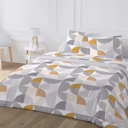 Housse de couette 220x240 cm + 2 taies 100% Coton 51 fils Jacome Vapor Blue