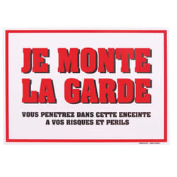 Plaque 'Je Monte La Garde' 20x30 cm