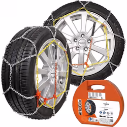 Chaine à neige économique Prime ref 113 à tension manuelle à maillon acier zingué haute résistance 9 mm. Comprend 2 chaînes à ...