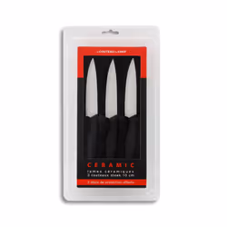 Le Couteau du Chef Ceramic Coffret 3 ctx Steak Ceram, Vitrocéramique, Blanc, Noir, 295 mm, 150 mm, 35 mm