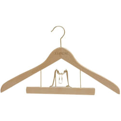 Mondex - Cintre Galbé Combiné Bois Naturel Luxor Lieutenant 45cm