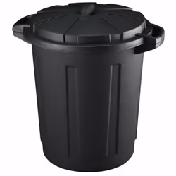 Poubelle Communautaire 80 Litres. Couleur: Noir. Taille: Ø49,5x55,5cm (diamètre/hauteur) Matière: Polypropylène. Mondex.