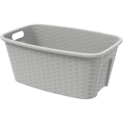 Panier à linge 35l. 59,5x39,5x25cm imitation osier/rotin crème Mondex