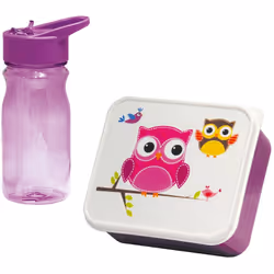 Coffret Snack Pour Enfants Avec Chouette Cantine 0.85L/0.5L Mondex