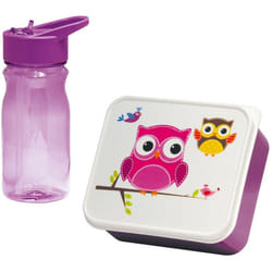 Coffret Snack Pour Enfants Avec Chouette Cantine 0.85L/0.5L Mondex