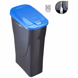 Seau Ecobin 25 Litres Avec Couvercle Bleu 21,5x36x51cm (largeur/profondeur/hauteur) Matériau : Polypropylène Idéal Pour Le Re ...