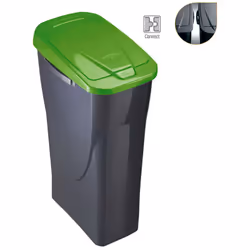 Seau Ecobin 25 Litres Avec Couvercle Vert 21,5x36x51cm (largeur/profondeur/hauteur) Matériau : Polypropylène Idéal Pour Le Re ...