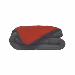 POYET MOTTE Couette légere Gris & Rouge - 220x240cm - Enveloppe : microfibre 100% polyester - Garnissage : 100% polyester fib ...