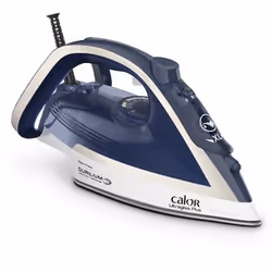 Calor FV6812C0, Fer à repasser à sec ou à vapeur, Semelle en acier inoxydable, 2 m, 260 g/min, Bleu, Blanc, 50 g/min