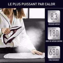 Calor Pro Express Vision 3000 W 1,2 L Durilium AirGlide Autoclean soleplate Bourgogne, Blanc - Vue supplémentaire 2