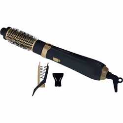 Rowenta CF7826F0, Brosse à boucler, À chaleur, Forme de baril raide, Cheveux secs/mouillés, Noir, Or, Anneau de suspension