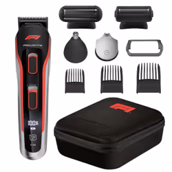 Rowenta Formula 1® TN944MF0, Gris, Rouge, 3 mm, 3,7 cm, 1 mm, Barbe, Oreille, Sourcil, Moustache, Nez, Titane