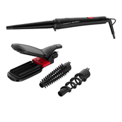 Rowenta Infinite Looks CF422LF0 brosse soufflante et fer à lisser Fer à boucler À chaleur Noir, Rose 48 W