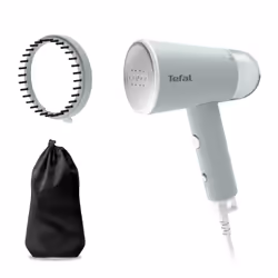 Tefal Origin Travel DT1034, Défroisseur vapeur portatif, 0,07 L, 0,42 min, Vert clair, Blanc, Boutons, Commutateur manuel