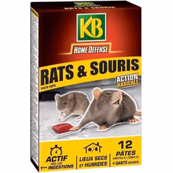 Pâtes Anti-Rats et Souris - KB HOME DEFENSE - RSOUPAT - Action radicale - Lieux secs et humides