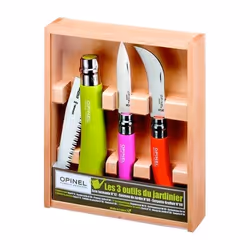 Coffret 3 outils du jardinier OPINEL Lame en acier inoxydable. Manche en charme peint verni. Coffret 3 outils du jardinier OP ...
