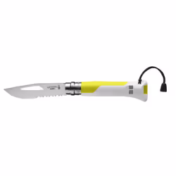 Opinel N°08, Unique, Couteau suisse, Pointe centrale, Acier inoxydable, Polyamide, Jaune