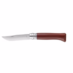 Opinel N°08, Couteau à joint coulissant, Camper/scout, Pointe coupante, Acier inoxydable, Bois, Marron