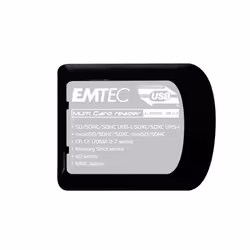 Emtec EKLMFLU03, CF, MMC, MS Micro (M2), Clé USB (MS), MicroSD (TransFlash), MicroSDHC, MicroSDXC, SD, SDHC, SDXC, xD, Noir,  ...