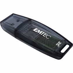 Emtec C410 32GB, 32 Go, USB Type-A, 2.0, 18 Mo/s, Casquette, Noir