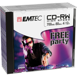 Emtec ECOCRW80512JC CD vierge CD-RW 700 Mo 5 pièce(s)