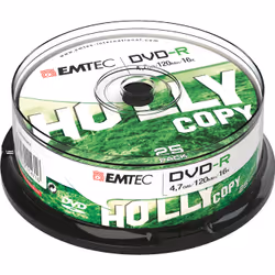 Emtec ECOVR472516CB, DVD-R, Boîte à gâteaux, 25 pièce(s), 4,7 Go