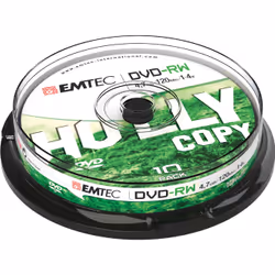 Emtec ECOVRW47104CB, DVD-RW, Boîte à gâteaux, 10 pièce(s), 4,7 Go