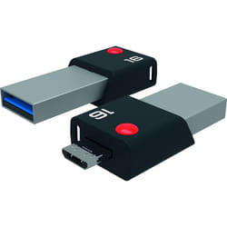 Emtec Mobile & Go 16GB lecteur USB flash 16 Go USB Type-A / Micro-USB 3.2 Gen 1 (3.1 Gen 1) Noir, Argent