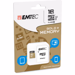 Emtec microSDHC 16GB Class10 Gold+ mémoire flash