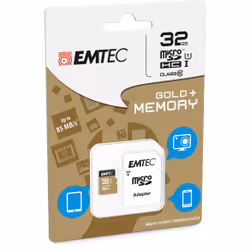 Emtec microSDHC 32GB Class10 Gold+ mémoire flash