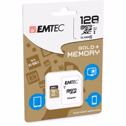 Emtec microSD Class10 Gold+ 128GB mémoire flash
