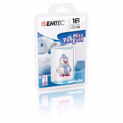 Emtec Miss Penguin, 16 Go, USB Type-A, 2.0, 18 Mo/s, Casquette, Bleu, Violet, Blanc