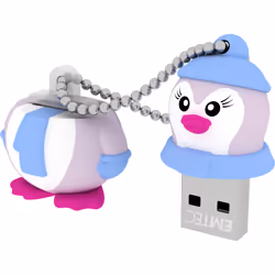 Emtec Miss Penguin lecteur USB flash 16 Go USB Type-A 2.0 Bleu, Violet, Blanc