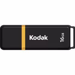 Kodak K100 16GB, 16 Go, USB Type-A, 3.2 Gen 1 (3.1 Gen 1), 100 Mo/s, Casquette, Noir, Jaune