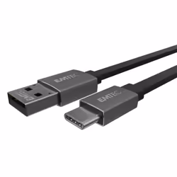 Emtec T700C, 1,2 m, USB A, USB C, Noir