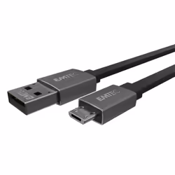Emtec T700B, 1,2 m, USB A, Micro-USB B, Noir