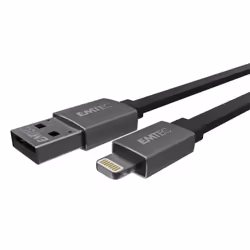 Emtec T700A, 1,2 m, Lightning, USB A, Mâle, Mâle, Noir