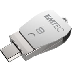 Emtec T250B lecteur USB flash 8 Go USB Type-A / Micro-USB 2.0 Acier inoxydable