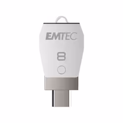 Emtec T250B lecteur USB flash 8 Go USB Type-A / Micro-USB 2.0 Acier inoxydable