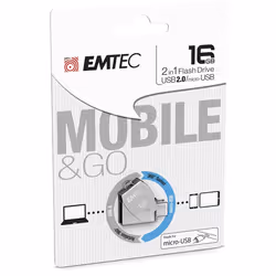 Emtec T250B lecteur USB flash 16 Go USB Type-A / Micro-USB 2.0 Acier inoxydable - Vue supplémentaire 4