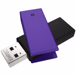 Emtec C350 Brick 2.0, 8 Go, USB Type-A, 2.0, 15 Mo/s, Pivotant, Noir, Violet