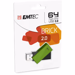 Emtec C350 Brick 2.0 lecteur USB flash 64 Go USB Type-A Noir, Vert