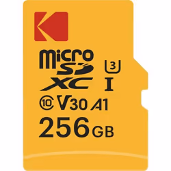 KODAK Carte Mémoire Micro SD - 256GB, Classe 10, Haute Performance, avec Adaptateur
