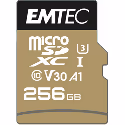 Emtec SpeedIN Pro, 256 Go, MicroSDXC, Classe 10, UHS-I, 100 Mo/s, 95 Mo/s