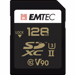 Emtec SpeedIN Pro+, 128 Go, SDXC, Classe 10, UHS-II, 300 Mo/s, 270 Mo/s